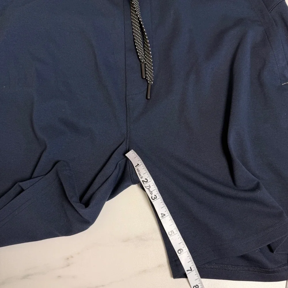 Mack Weldon Ace Sweatshort Navy Blue Mens Size L Cotton Blend French Terry